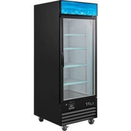 GLOBAL EQUIPMENT Nexel® Merchandiser Freezer, Glass Door, 23 Cu. Ft., Black D648BMF-HC